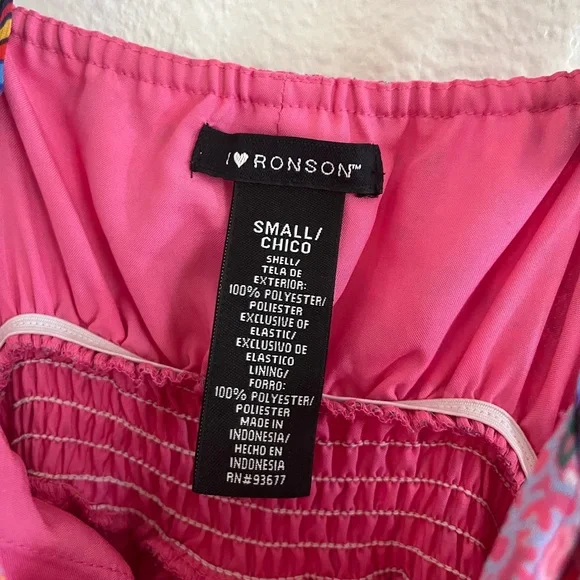 I heart Ronson Pink Blue Floral Boho Southwest Vacation Pocket Flowy Maxi Dress - Picture 5 of 5